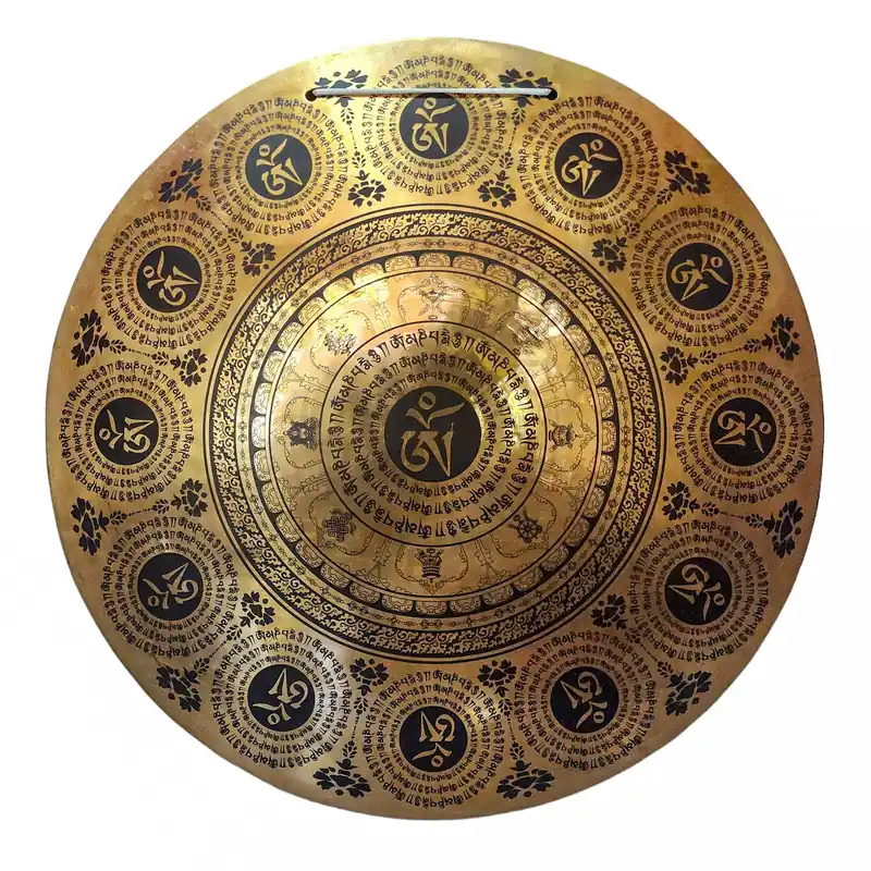 Gong tibétain en bronze sacré pour la méditation et le rituel