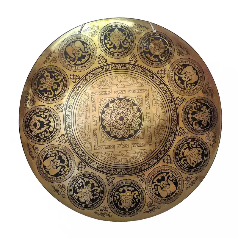Gong de méditation tibétain en bronze fait à la main – Élevez votre pratique spirituelle