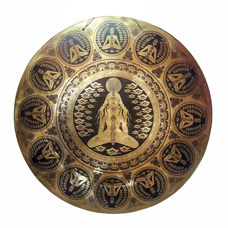 Puissant gong en bronze de Vajrayana pour la méditation