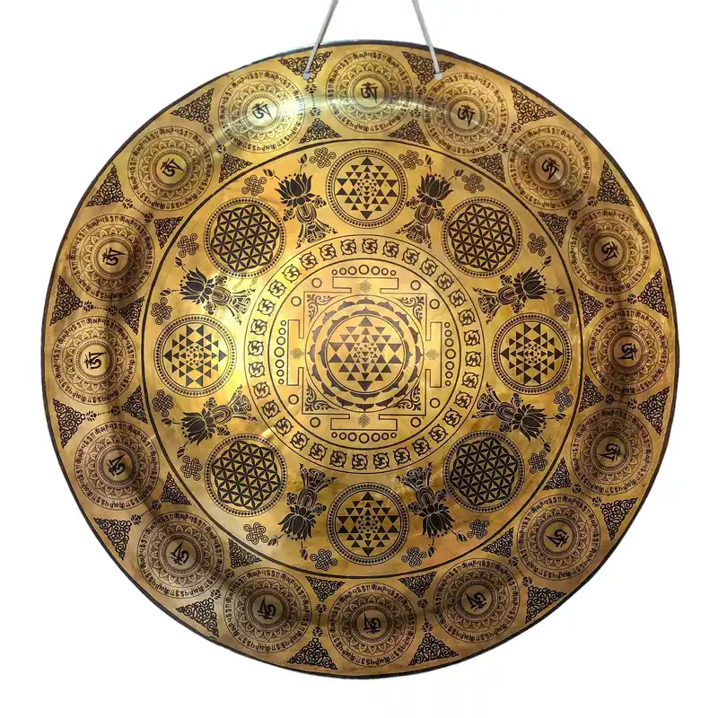 Gong en bronze tibétain pour invoquer l’illumination