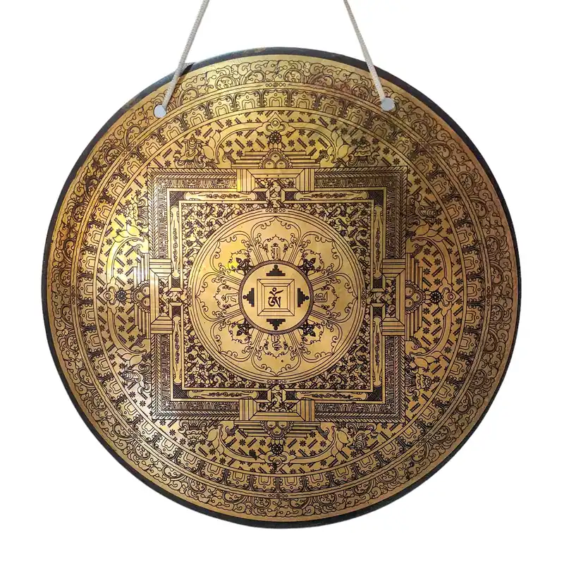 Gong tibétain en bronze résonnant pour la méditation et le rituel