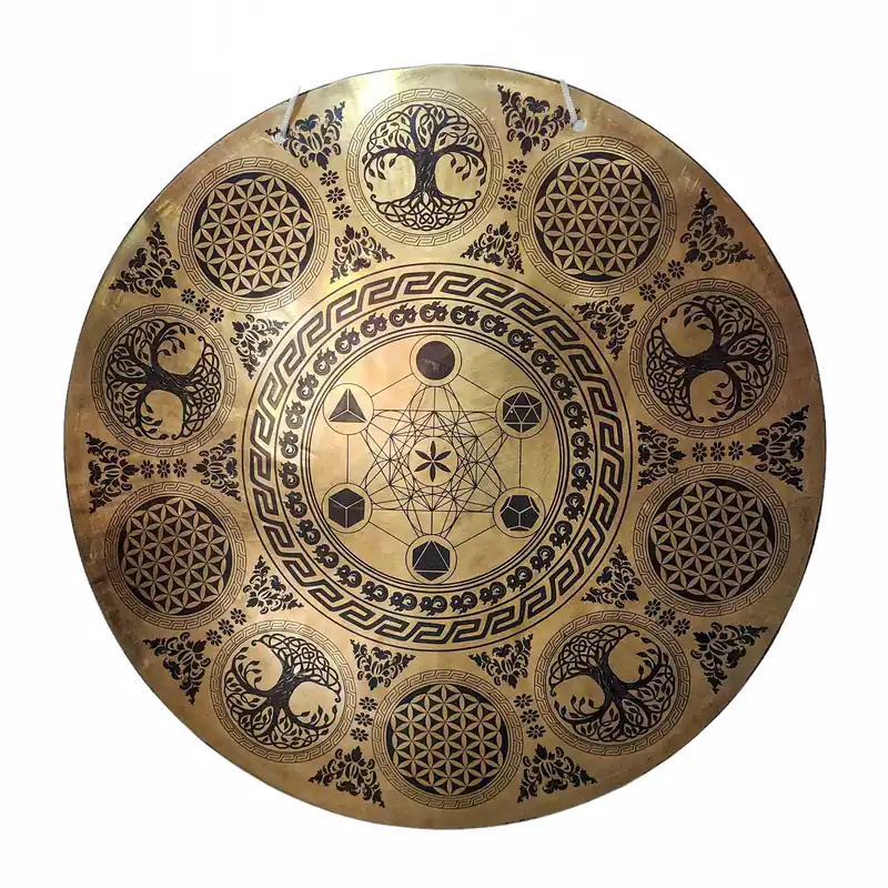 Gong de Vent en Bronze Sacré pour la Méditation Vajrayana