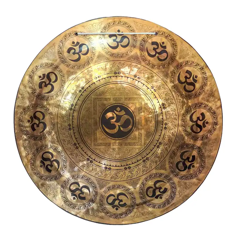 Gong tibétain en bronze sacré pour la méditation et les rituels de Vajrayana
