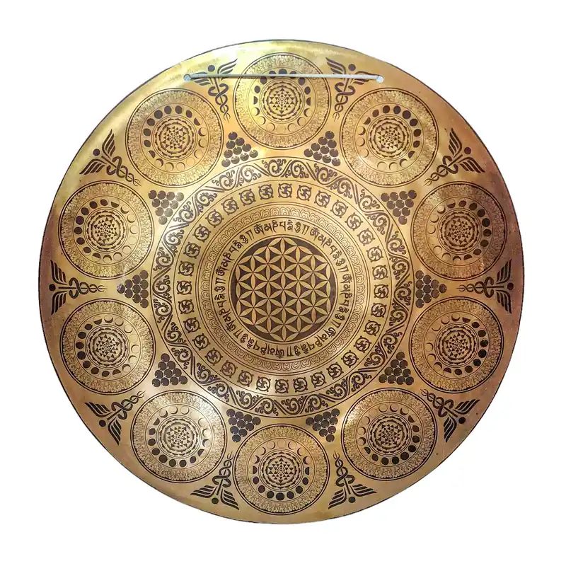 Gong tibétain en bronze résonnant pour la clarté spirituelle