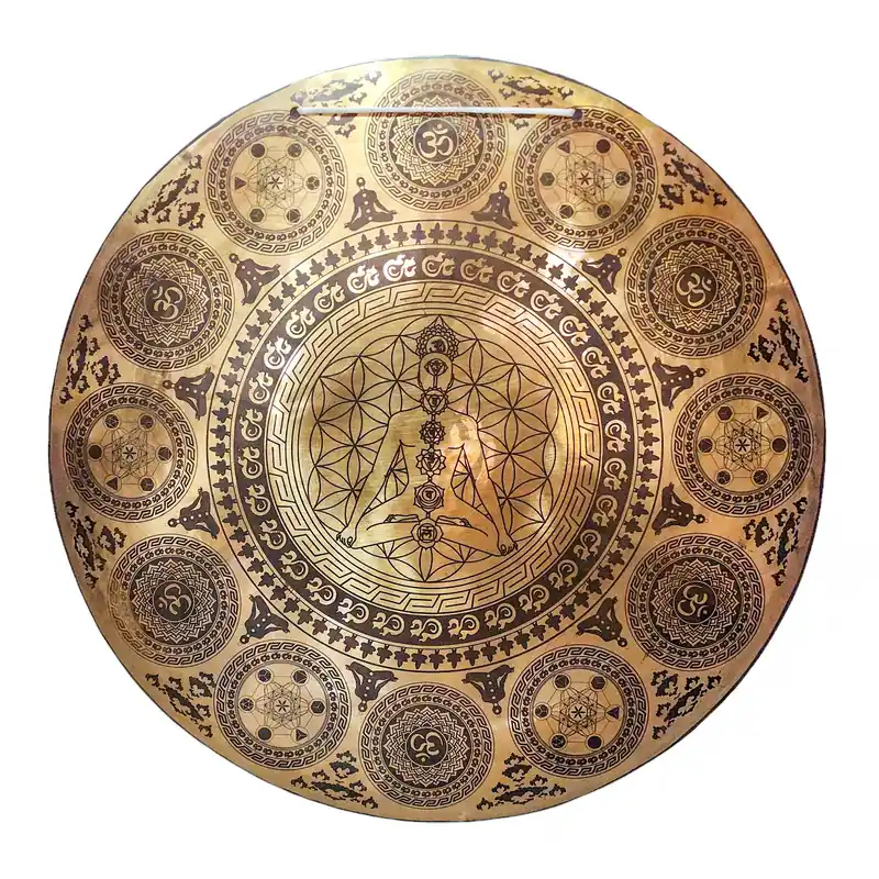 Gong tibétain en bronze sacré pour l’éveil spirituel