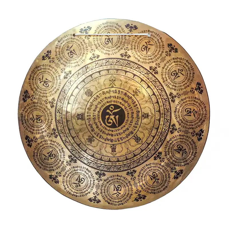 Gong sacré en bronze pour rituels de Vajrayana