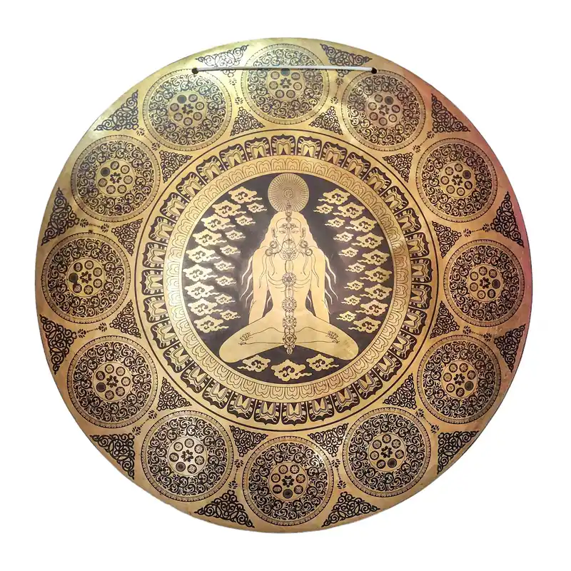 Gong tibétain en bronze – Son résonnant pour la méditation et le rituel