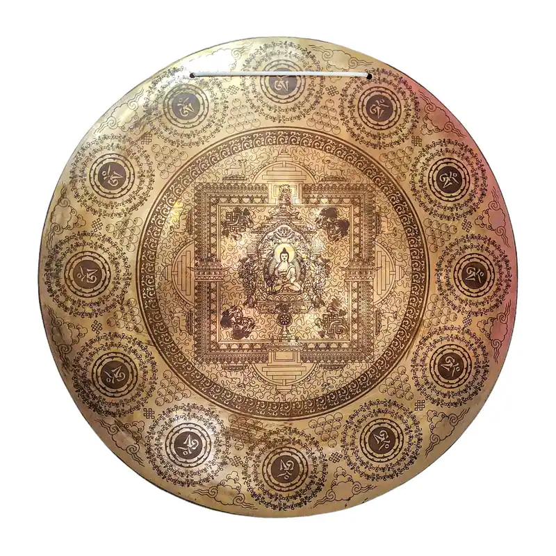 Gong en bronze sacré du Vajrayana pour la méditation
