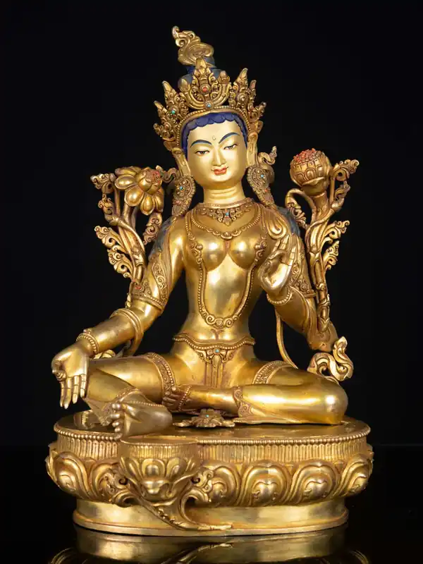 Statue en cuivre de Tara Verte – Compassion et Protection
