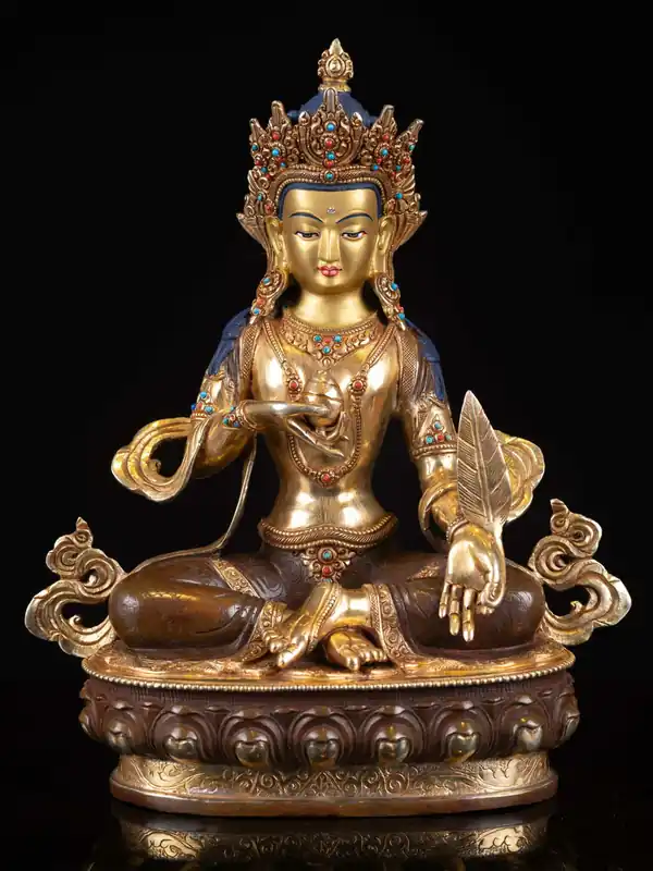 Statue en cuivre de Ksitigarbha – Gardien des âmes, 33 cm, Incarnant la compassion et la force