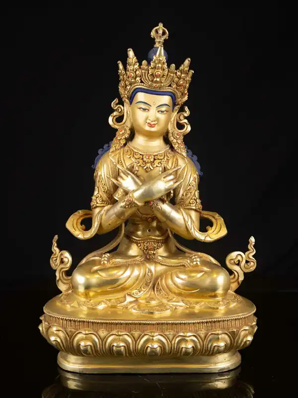 Statue en cuivre de Vajradhara : Embodiment de l’Ultimate Bouddha et de la sagesse tantrique