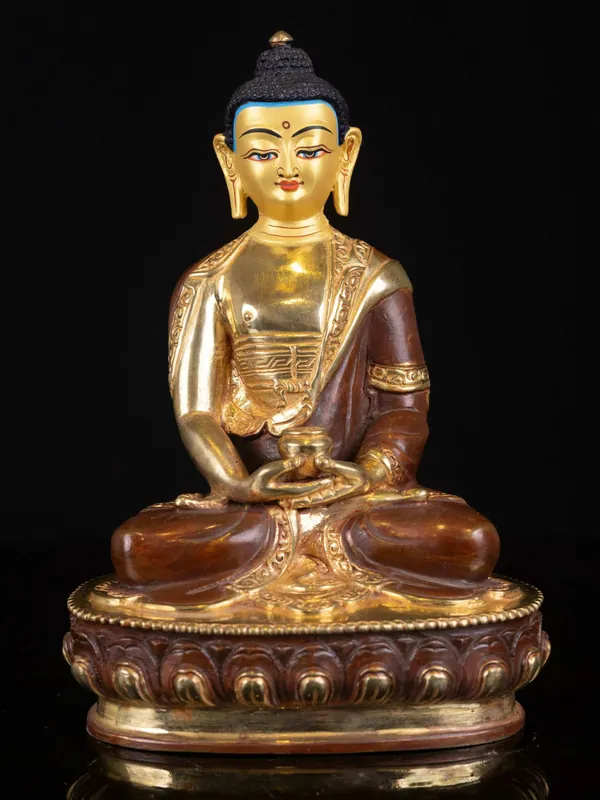 Statue de Bouddha Amitabha en cuivre – 20 cm de lumière infinie et de compassion