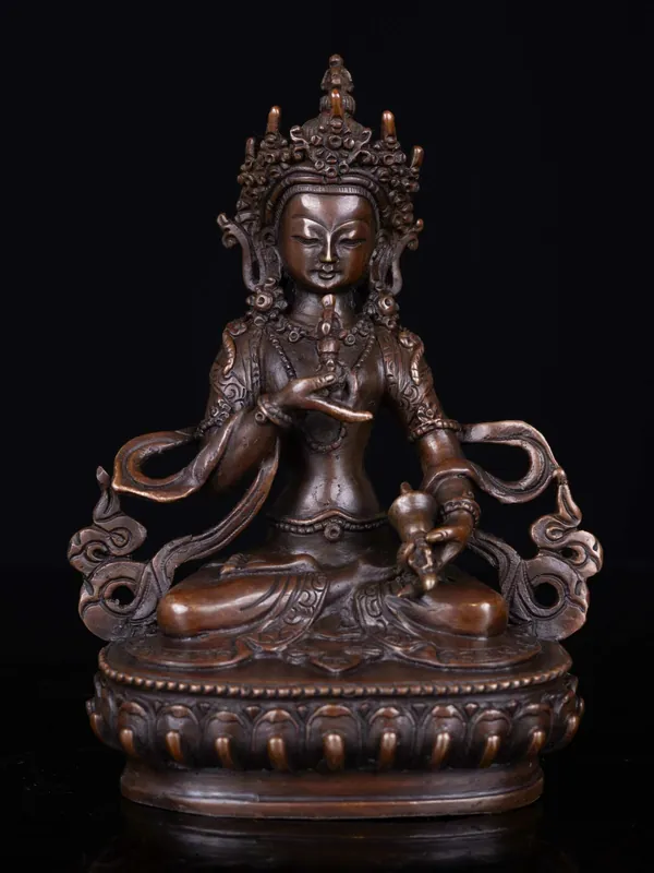 Statue de Vajrasattva en cuivre – Pureté et Éveil fait à la main