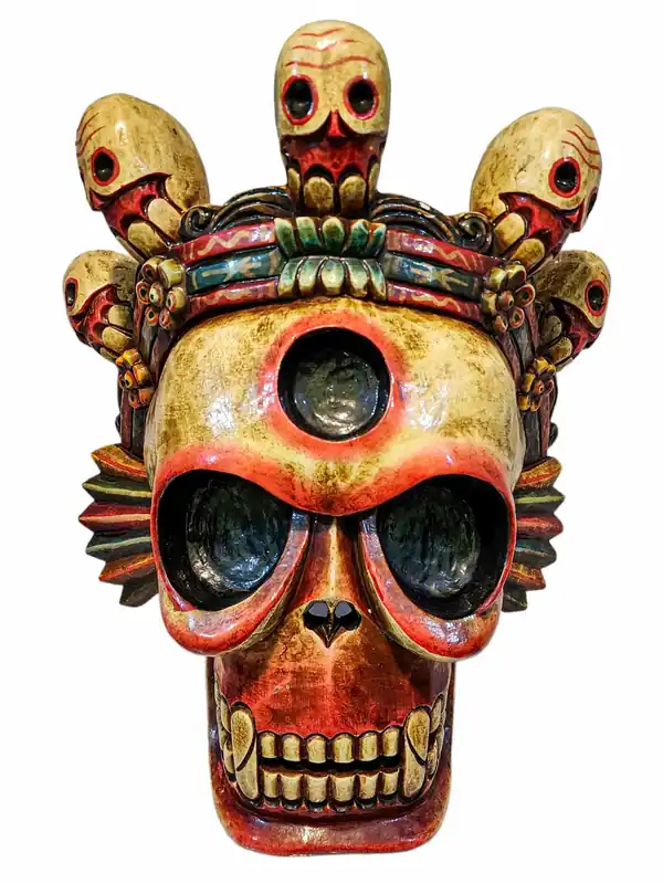 Masque en bois de Citipati – Seigneurs du cimetière
