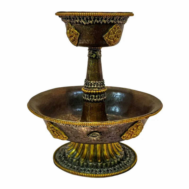 Vase d’offrande rituelle en cuivre Serkyem pour les divinités