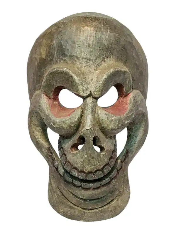 Masque en bois de peuplier Citipati – Seigneurs du cimetière