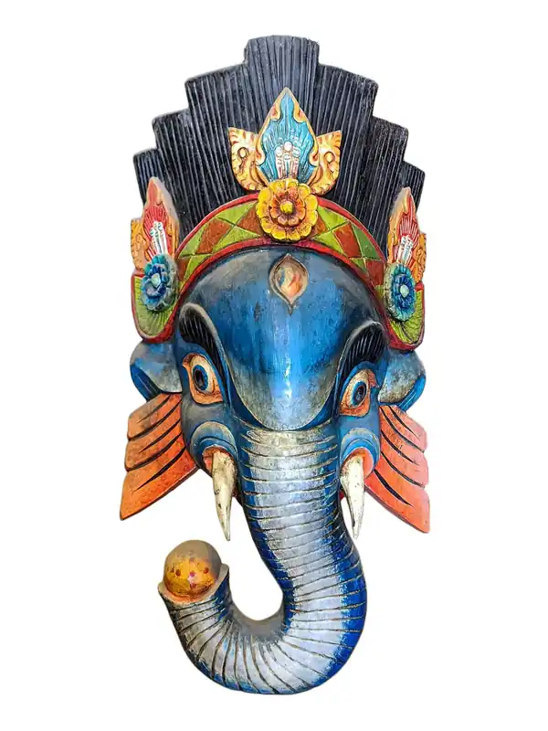 Suspension Murale de Ganesh en Bois de Peuplier