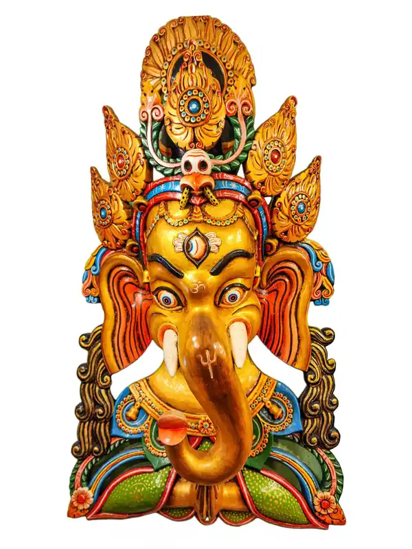 Masque en bois de Ganesh – Éliminateur des obstacles