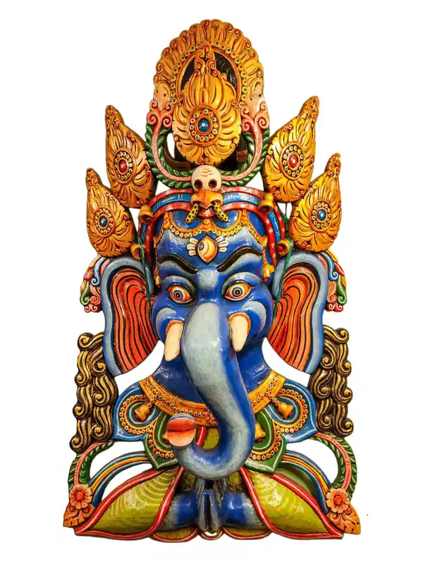 Suspension Murale en Bois de Ganesh – Éliminateur d’Obstacles