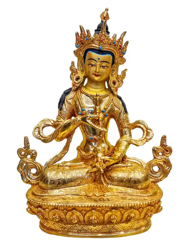 Statue en cuivre de Vajrasattva avec visage plaqué or – Incarnation de la pureté et de l’illumination