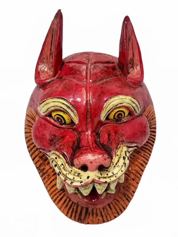 Masque en bois de lion des neiges – Bois de peuplier