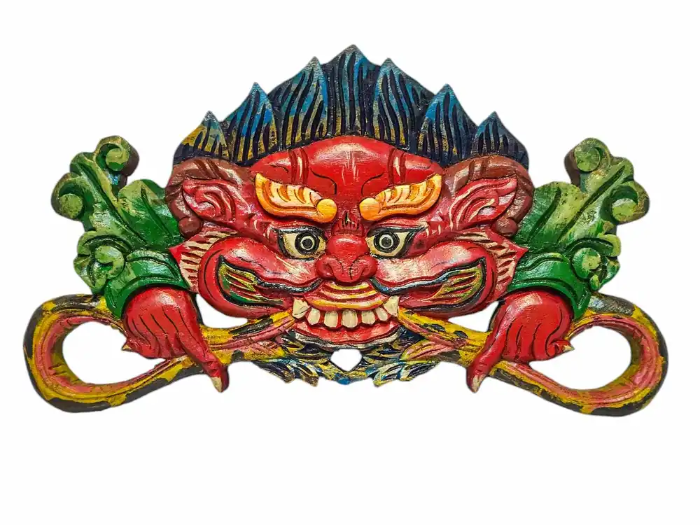 Masque en bois du Dieu de la Productivité en Peuplier