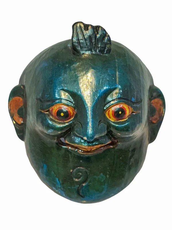 Masque mural en bois de peuplier du Vajrayana