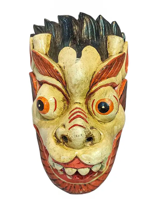 Masque en Bois de Lion des Neiges – Bois de Peuplier