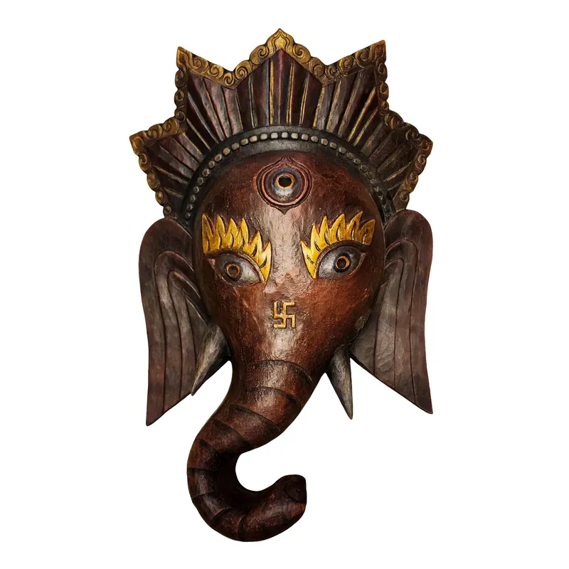 Masque en bois de Ganesh – Éliminateur d’obstacles