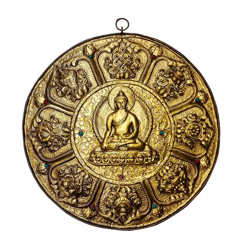 Suspension murale bouddhiste en laiton : Bouddha Shakyamuni