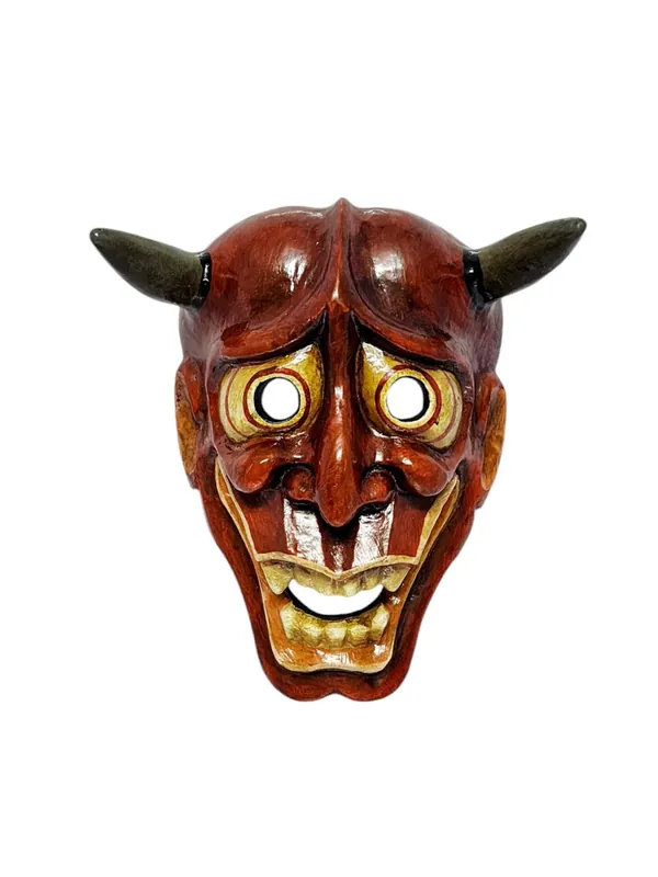 Masque en Bois du Diable Onni en Tissu Mural