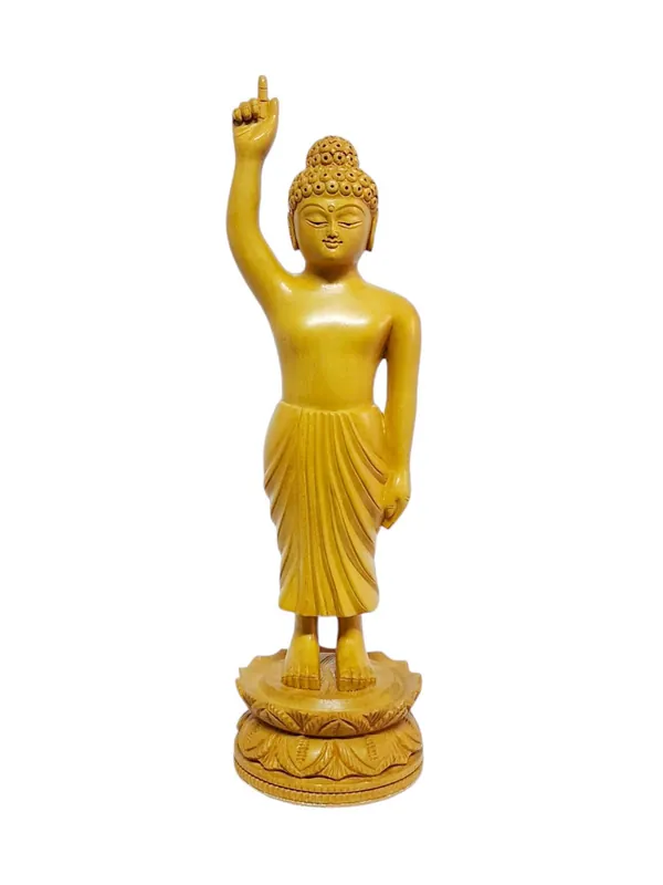 Statue Élégante du Bouddha Debout – L’Éveillé en Bois Prémium