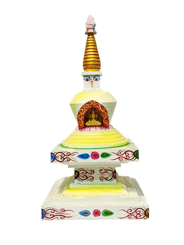 Stupa en bois représentant Shakyamuni Bouddha