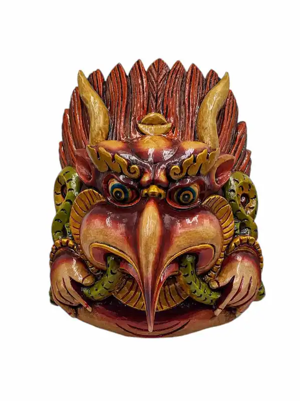 Masque mural en bois de peuplier Garuda