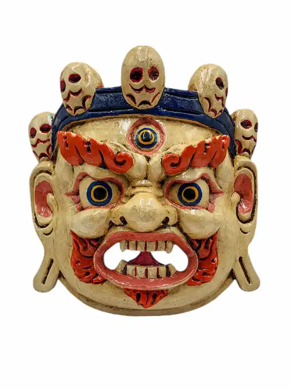 Masque en bois de Bhairav – Artisanat en bois de peuplier
