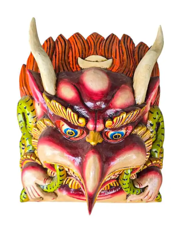 Masque mural en bois de Garuda – Bois de peuplier