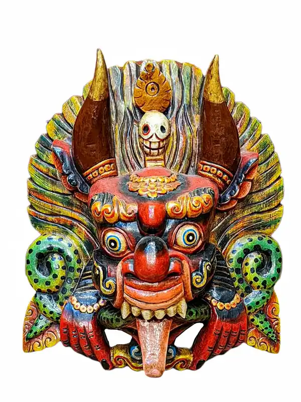 Masque en bois Cheppu du Dieu de la Productivité