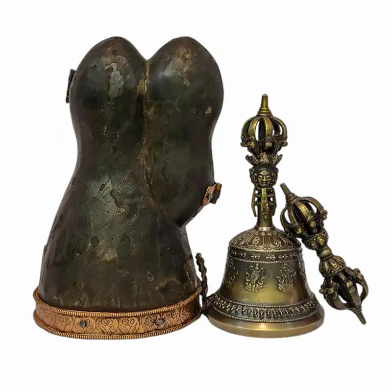 Dorje Vajra en bois et cuivre