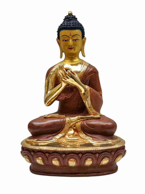 Statue de Vairochana Bouddha – Cuivre avec finition en or