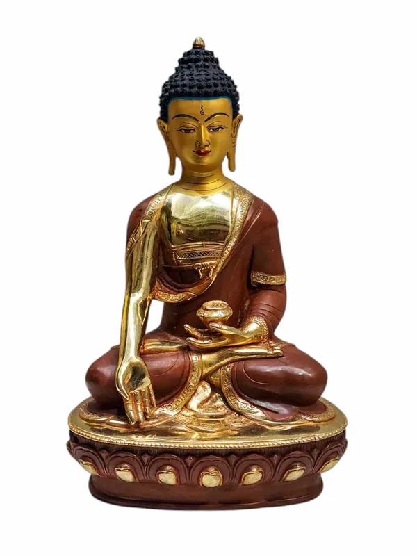 Statue en cuivre de Bouddha Ratnasambhava – Fini plaqué or
