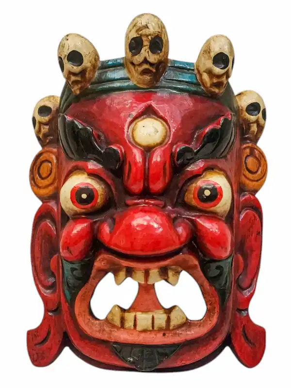 Masque en Bois de Bhairav – Gardien du Pouvoir