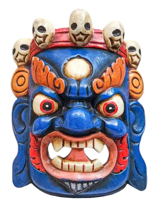 Masque en bois de Bhairav, Shiva courroucé