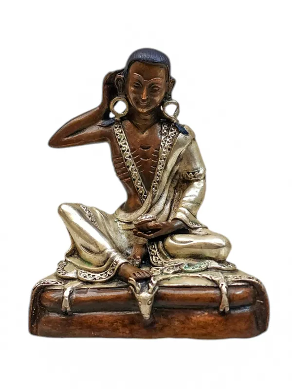 Statue miniature en cuivre de Milarepa – Un symbole de persévérance et d’illumination