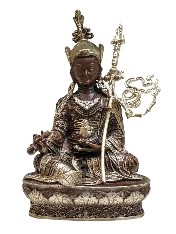 Statue miniature en cuivre de Padmasambhava