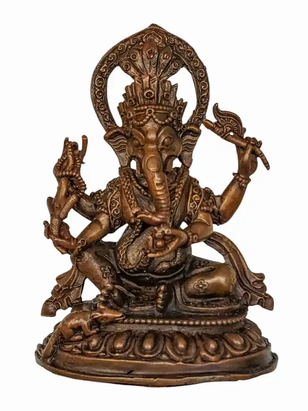 Statue miniature en cuivre de Ganesh – Éliminateur d’obstacles
