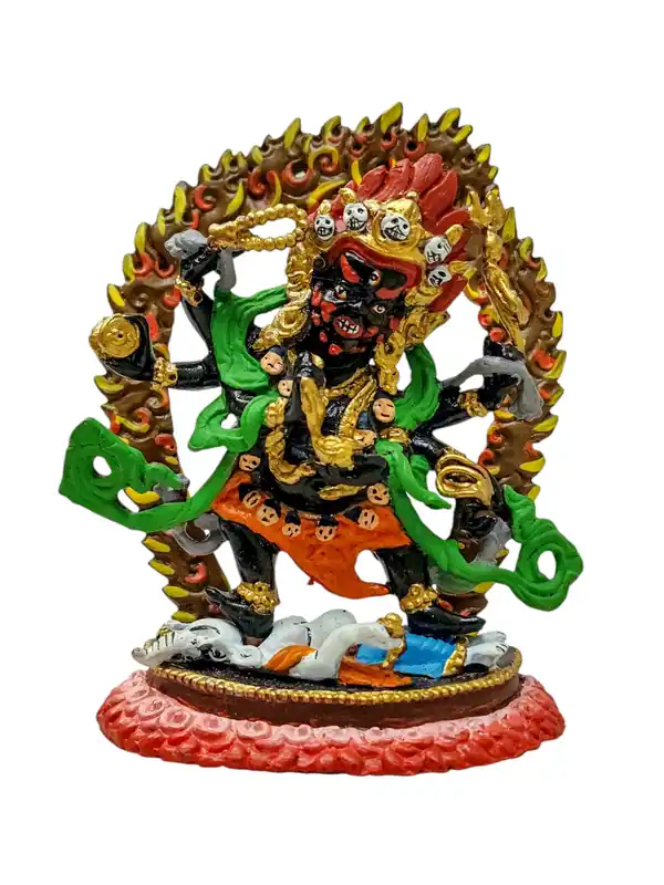 Statue miniature en cuivre de Vajrapani – Puissant protecteur des enseignements du Bouddha
