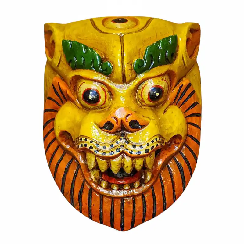 Masque animal en bois mural en peuplier