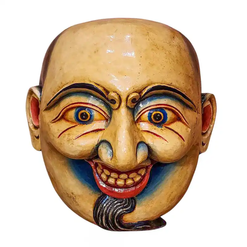 Masque en bois de Joker, suspension murale du Népal