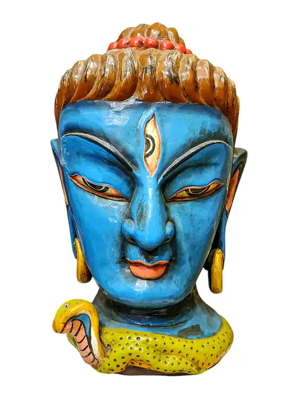 Masque en bois de Shiva – Suspension murale en peuplier