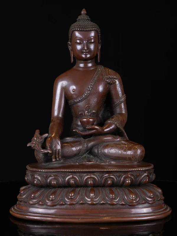 Statue de Bouddha Médecin en cuivre de haute qualité – Symbole de guérison et de paix